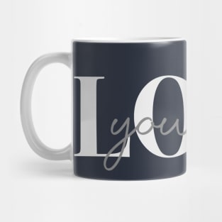 Love Yourself - Monochrome (Dark Blue Background) Mug